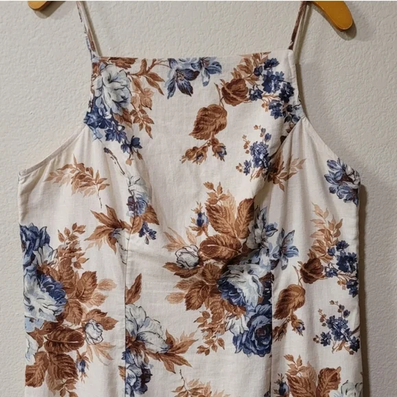 Abercombie & Fitch Linen Floral Slip Dress Square Neck Floral XL - Picture 8 of 8